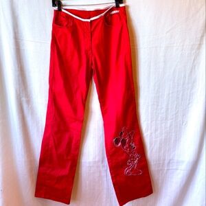Vintage History Iceberg X Disney Red Minnie Mouse Embroidered Pants ITALY